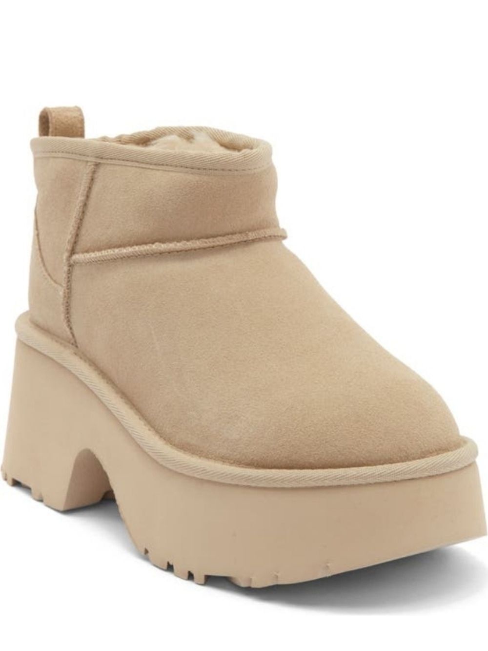 UGG Classic ultra Mini New Heights Boots In Beige MDSD NIB SZ9